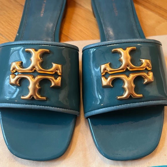 Tory Burch Patent Leather Eleanor Slides - Picture 4 of 13